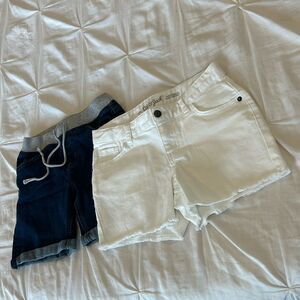 Lot of 2 Girls' Denim Shorts Size Large (10-12) Cat & Jack, Justice